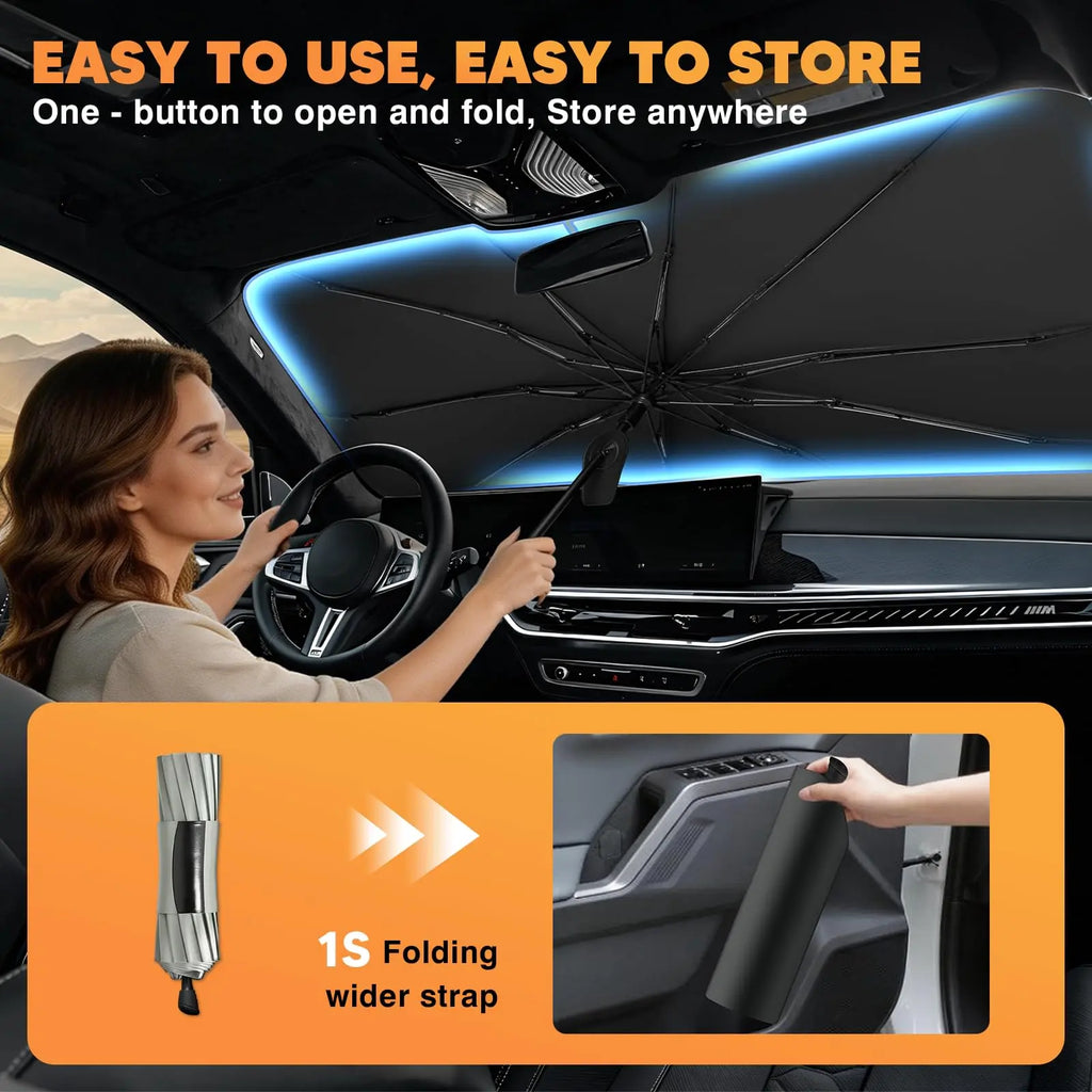 Ultimate Foldable Anti-UV Windshield Sunshade – Multipurpose Car Front Window Heat Shield for Sedans, SUVs, and Pickup Trucks (55"X31")