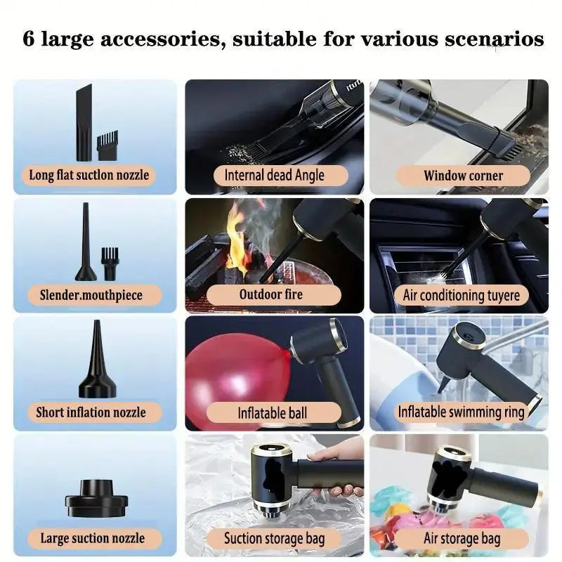 Cordless Car Vacuum Cleaner - Ultimate 4-in-1 Cleaning Solution for Cars, Homes, Offices & Pets with Powerful Suction