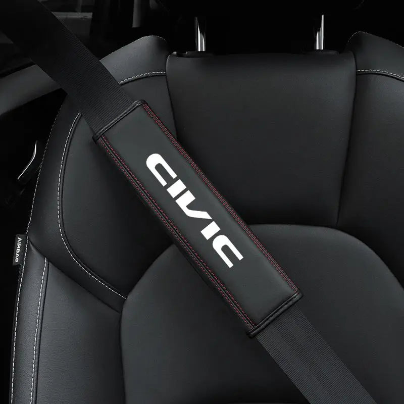 Transform Your Drive with Our Premium Anti-Slip PU Leather Car Seat Belt Shoulder Cover - Universal Fit for Honda Civic and More!