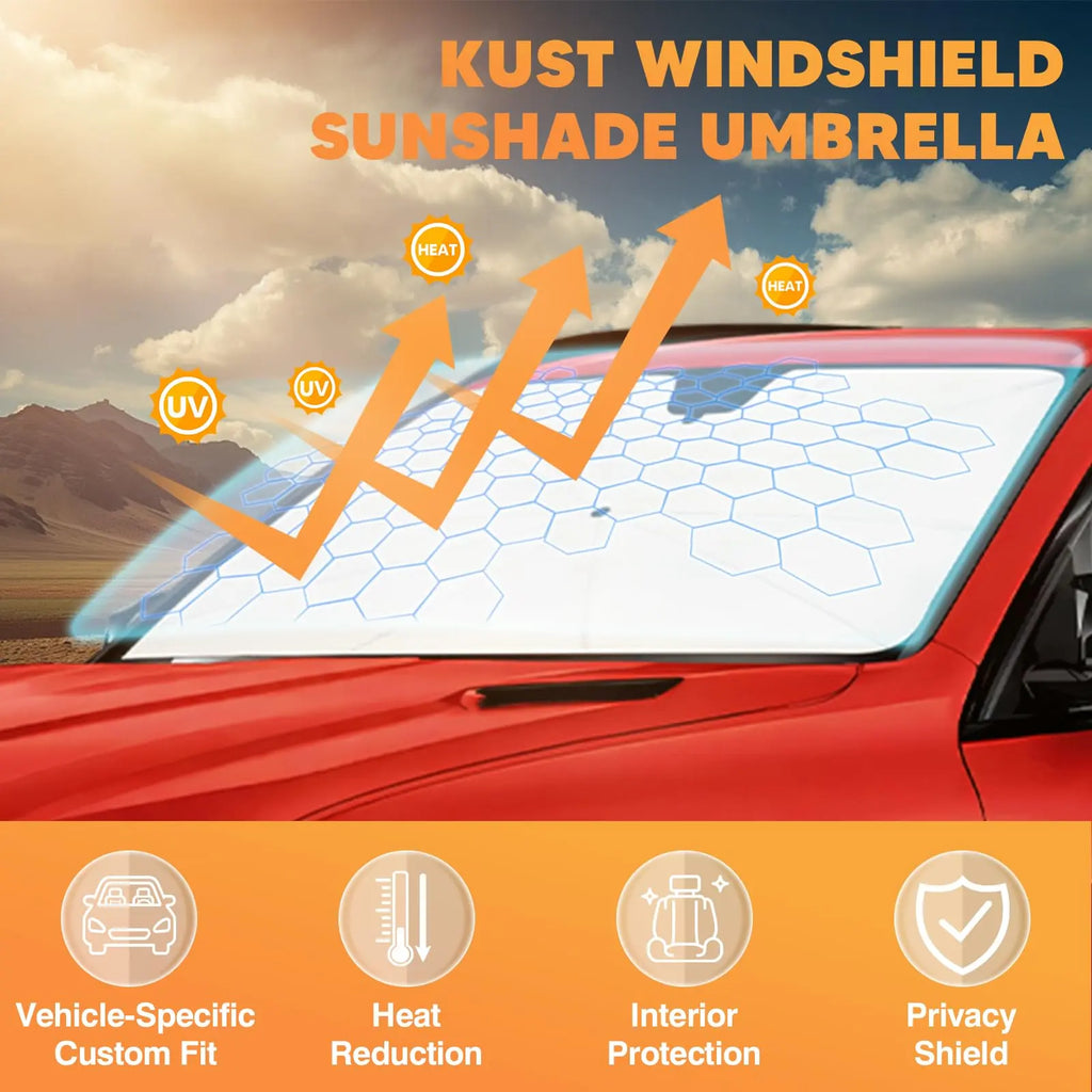 Ultimate Foldable Anti-UV Windshield Sunshade – Multipurpose Car Front Window Heat Shield for Sedans, SUVs, and Pickup Trucks (55"X31")