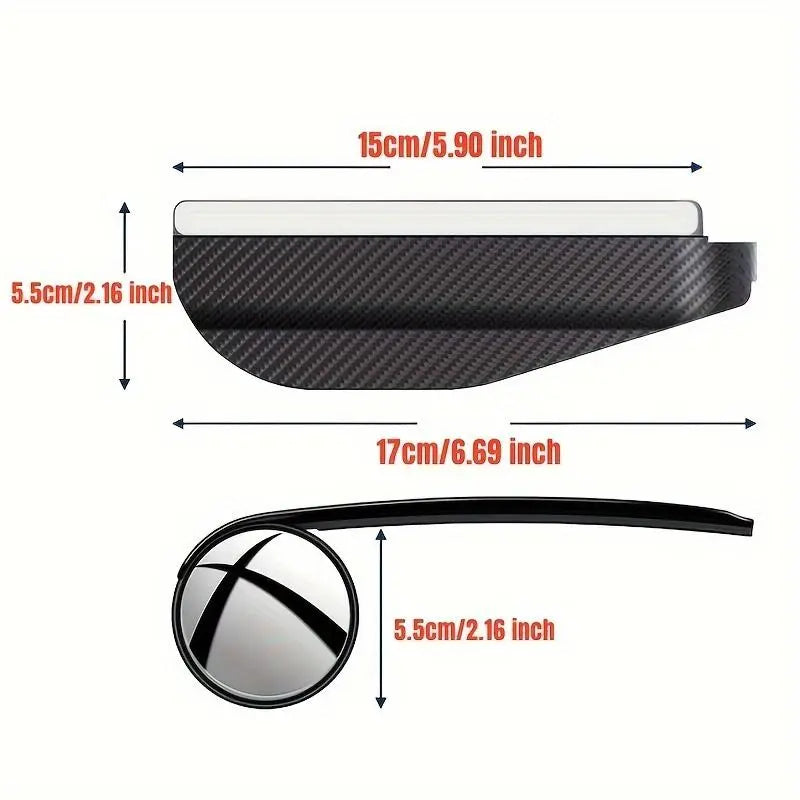 Elevate Your Driving Experience with Our Stylish Carbon Fiber Car Side Mirror Rain Cover & Blind Spot Mirror - Easy Installation for Enhanced Safety
