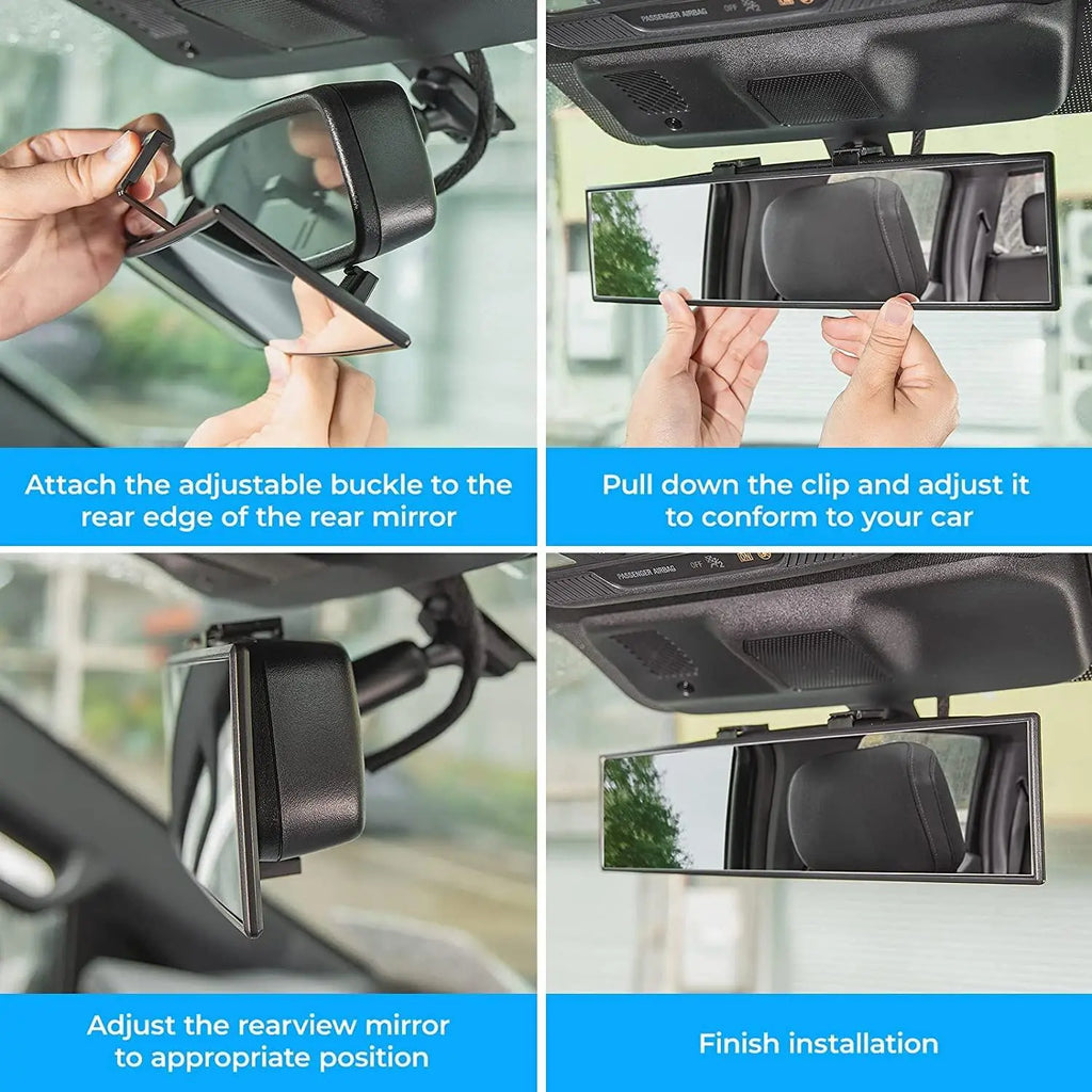 Experience Unmatched Safety with Our Universal 11.81 Inch Panoramic Convex Rear View Mirror - Perfect for Cars, SUVs, and Trucks!