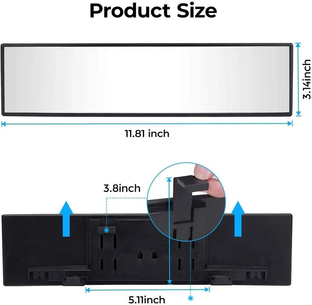 Experience Unmatched Safety with Our Universal 11.81 Inch Panoramic Convex Rear View Mirror - Perfect for Cars, SUVs, and Trucks!