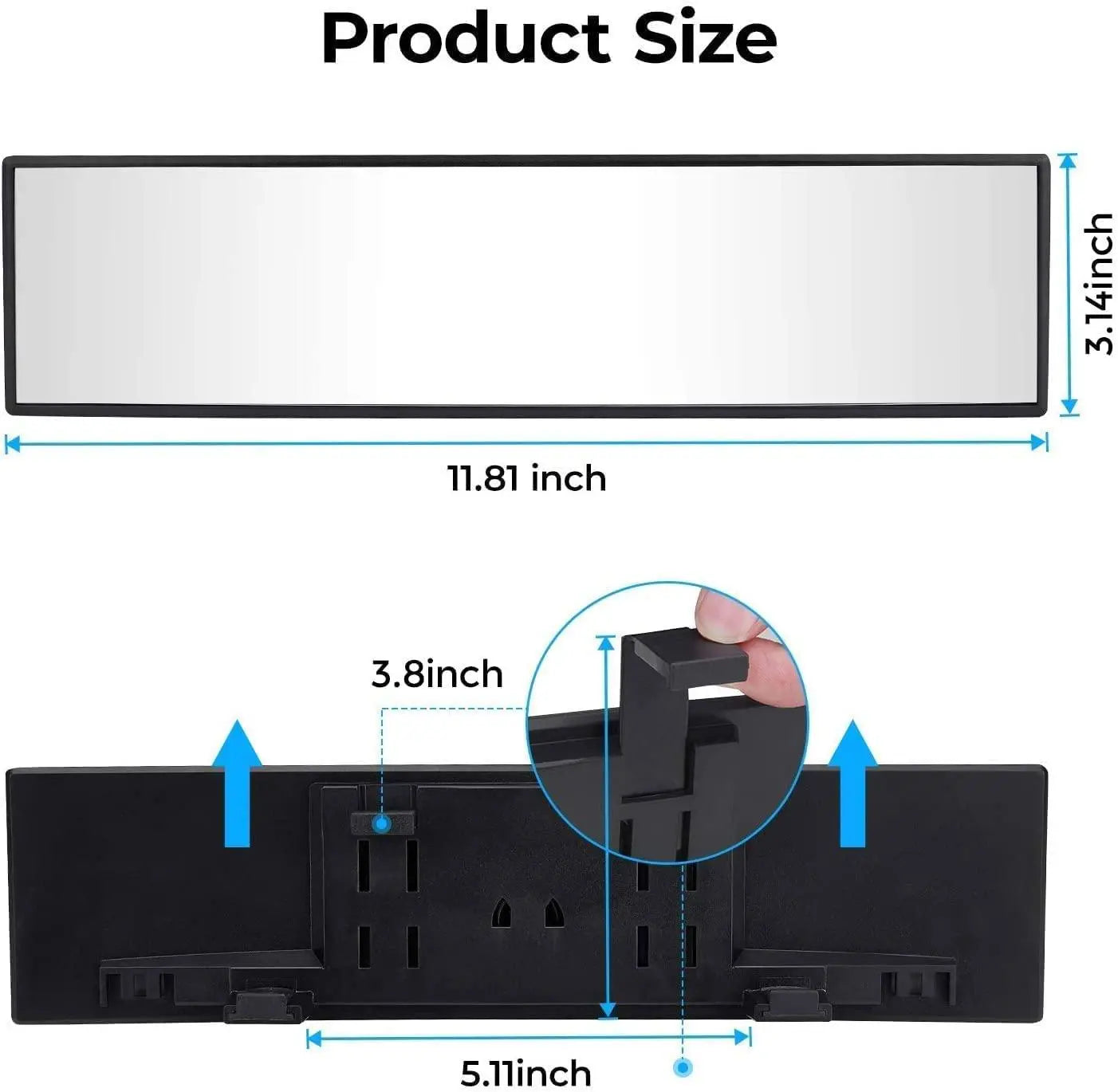 Experience Unmatched Safety with Our Universal 11.81 Inch Panoramic Convex Rear View Mirror - Perfect for Cars, SUVs, and Trucks!