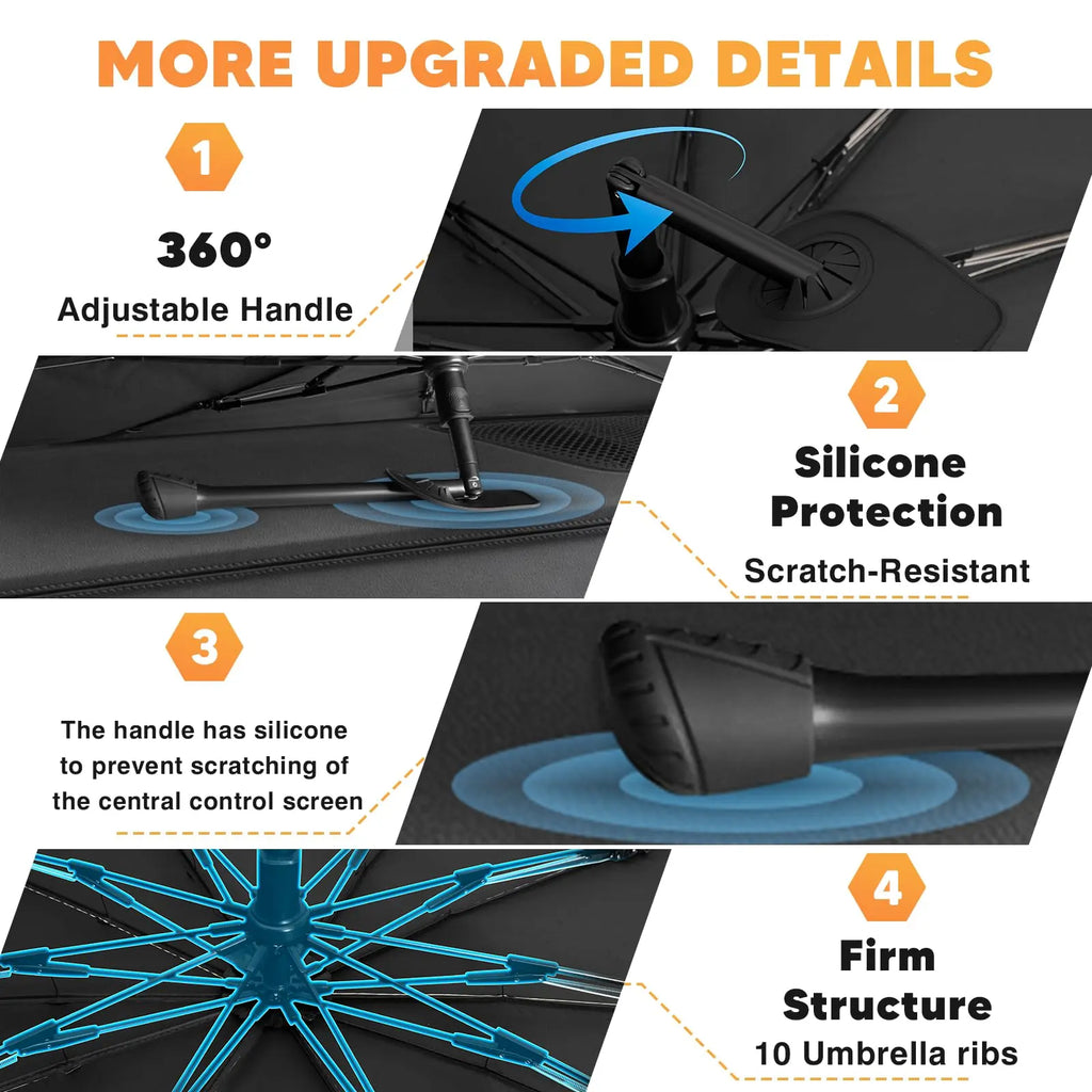 Ultimate Foldable Anti-UV Windshield Sunshade – Multipurpose Car Front Window Heat Shield for Sedans, SUVs, and Pickup Trucks (55"X31")