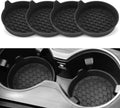 SINGARO Universal Non-Slip Car Cup Holder Coasters - 4 Pack Black Silicone Inserts for Enhanced Interior Style