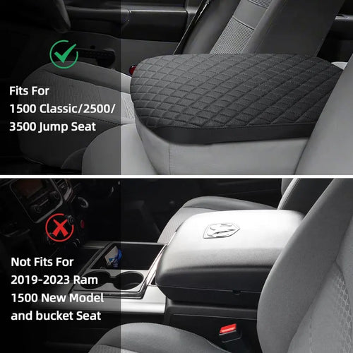 Custom Fit Center Console Cover for 2002-2012 Ram 1500, 2500, 3500 Jump Seat Console, 2013-2024 Ram Comfortable Armrest Protector, Customized Car Interior Accessory, Vehicle Accessories, Car Accessories